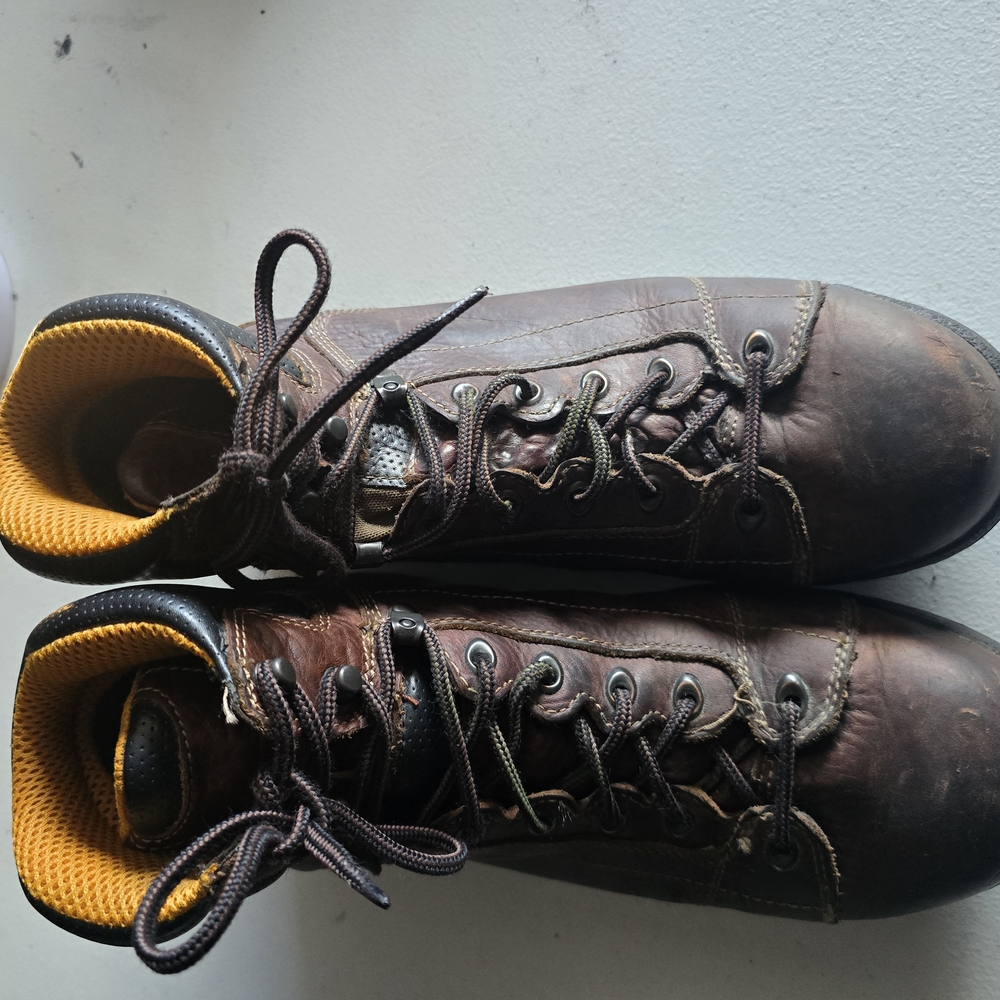 Timberland Brown and Yellow Lace-Up Boots